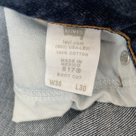 Levis 517 Mens Size 38 Jeans Classic Bootcut Blue Denim Dark Wash Red Tab 38x30 - Picture 9 of 9